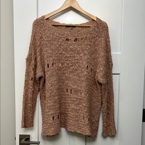 Cozy Knit Distressed Sweater pink
